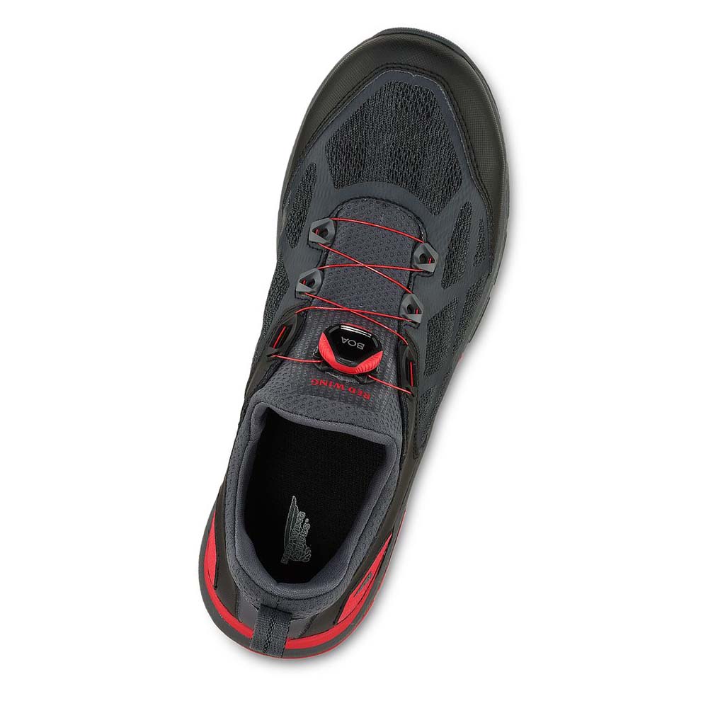 Red Wing CoolTech™ Athletics Safety Toe Work Men's Shoes Black / Red | ZA 177KOR